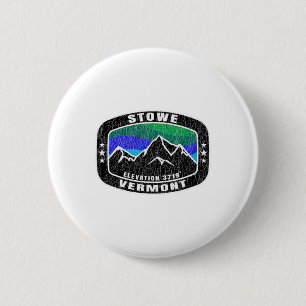 Macaron Rond 5 Cm Stowe Vermont T Shirt Ski Distressed Tee Ski Sn