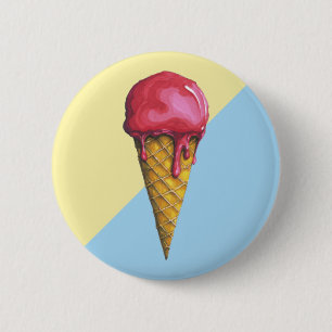 Macaron Rond 5 Cm Strawberry Ice-cream cone