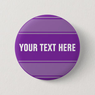 Macaron Rond 5 Cm STRIPES SPORTIVES - violet + votre texte