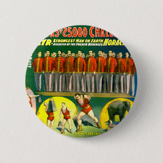 Macaron Rond 5 Cm Strong Men Circus Show Poster Vintage 1898