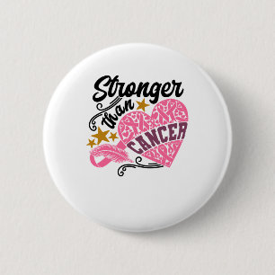 Macaron Rond 5 Cm Stronger Than Cancer Breast Cancer Awareness