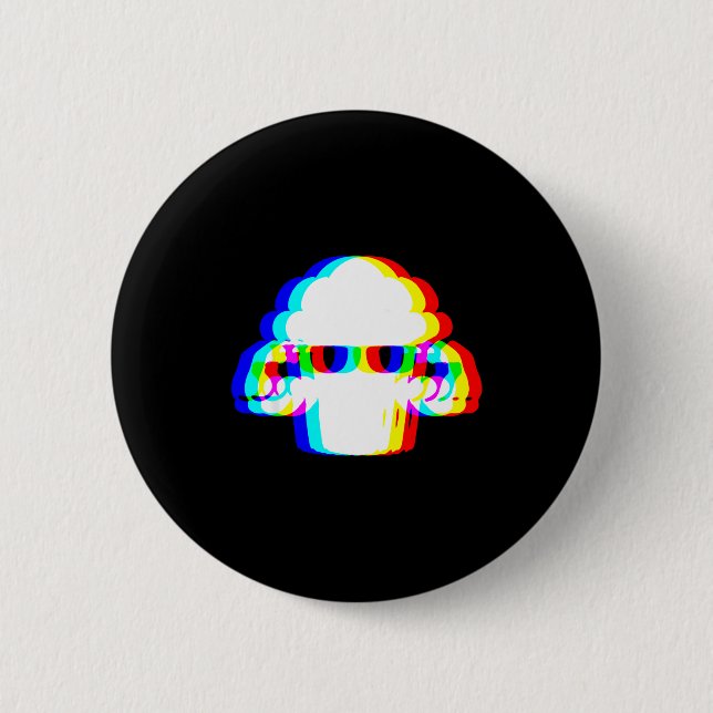 Macaron Rond 5 Cm Stud Muffin Funny Muffin Varwave Edm Cyber Glitch  (Devant)