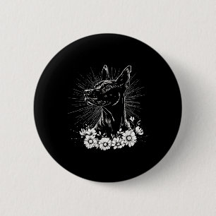 Macaron Rond 5 Cm Style de tatouage Amoureux des chiens rétro Doberm