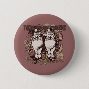 Macaron Rond 5 Cm Style de Tweedledum et de Tweedledee Carnivale