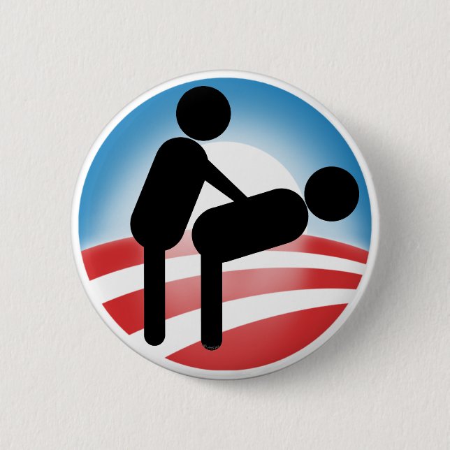 Macaron Rond 5 Cm Style Obama du gouvernement (Devant)