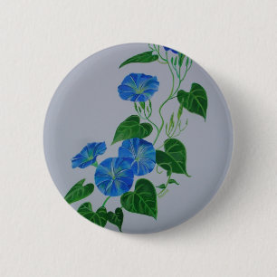 Macaron Rond 5 Cm Style victorien Matin Glory Vine Fleur sauvage