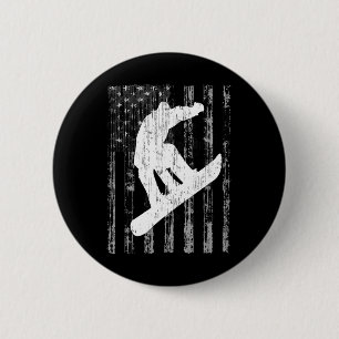 Macaron Rond 5 Cm Style vintage drapeau américain T Shirt Snowboard 