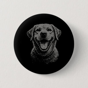Macaron Rond 5 Cm Style Vintage Grunge Labrador Rétro Amoureux de Ch