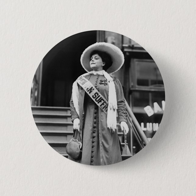 Macaron Rond 5 Cm Stylin Suffragette, 1908 (Devant)