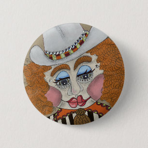Macaron Rond 5 Cm Stylo à bouton lunaire "Fille de vache"