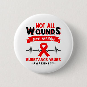 Macaron Rond 5 Cm Substance Abuse Awareness Month Ribbon Toxits