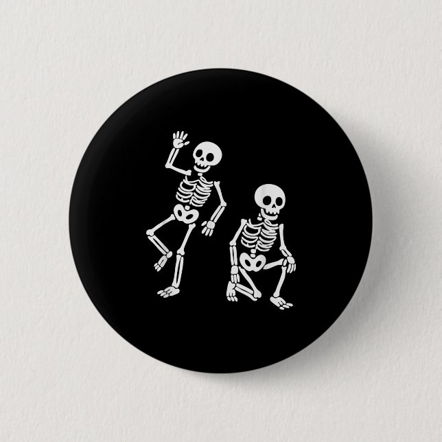 Macaron Rond 5 Cm Subtil message caché anti Trump Danser Squelette (Devant)