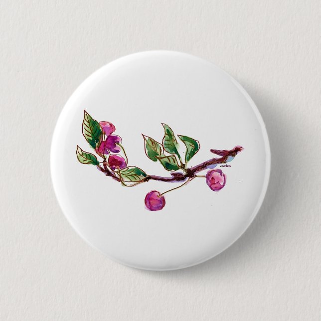 Macaron Rond 5 Cm Succursale de cerise (Devant)
