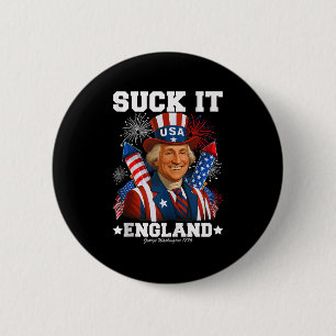 Macaron Rond 5 Cm Suck It England Funny 4 juillet 1776 Usa Indepen