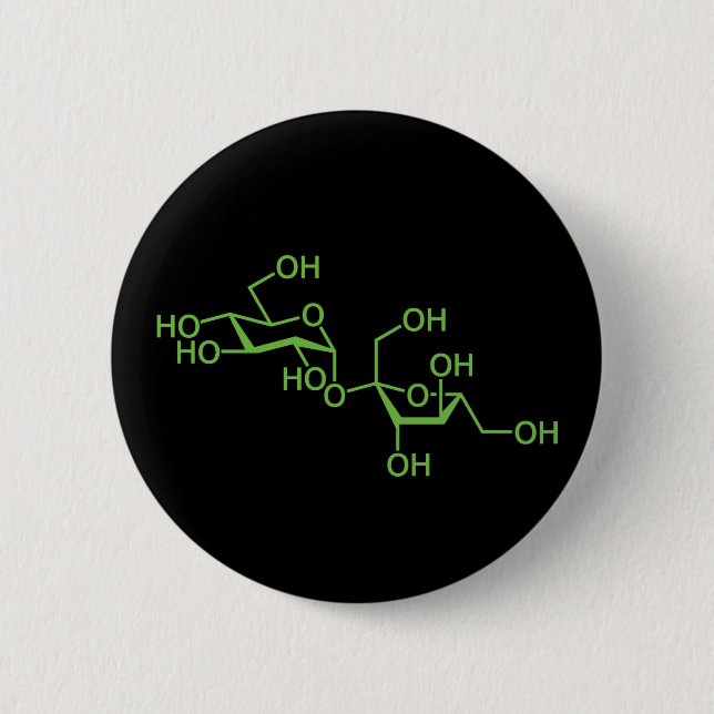 Macaron Rond 5 Cm Sucrose Sugar Molecule Diagramme chimique (Devant)