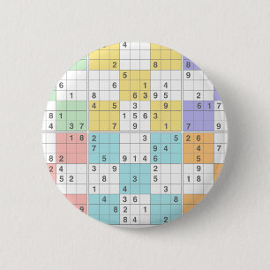 Macaron Rond 5 Cm sudoku pastel