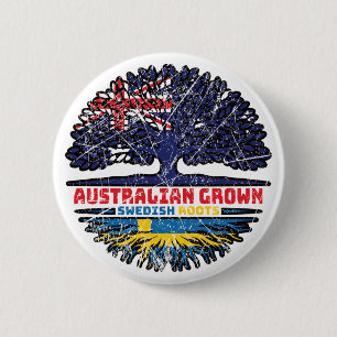 Macaron Rond 5 Cm Suède Suédois Australien Australie Racines d'arbre