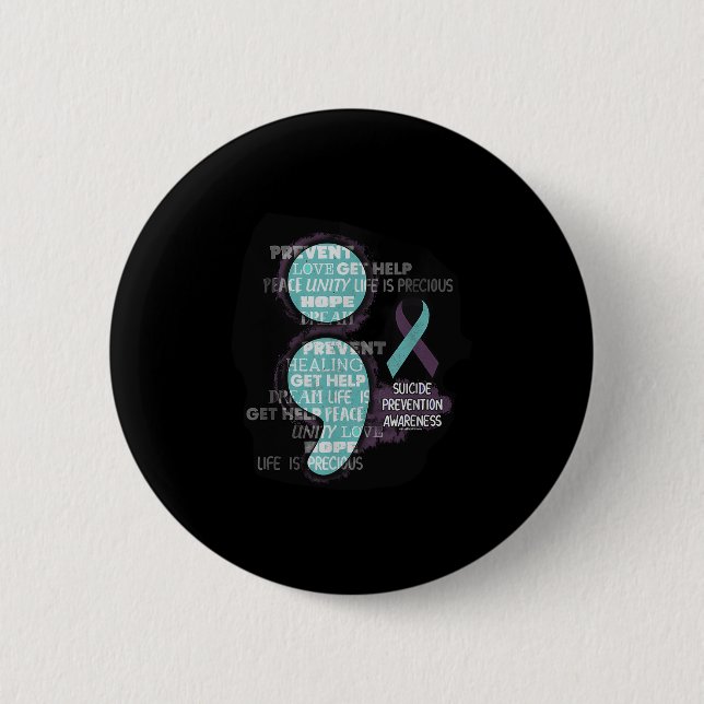 Macaron Rond 5 Cm Suicide Awareness Shirt Suicide Prevention Semicol (Devant)