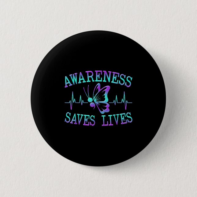 Macaron Rond 5 Cm Suicide Awareness Suicide Prevention Suprt Survivo (Devant)