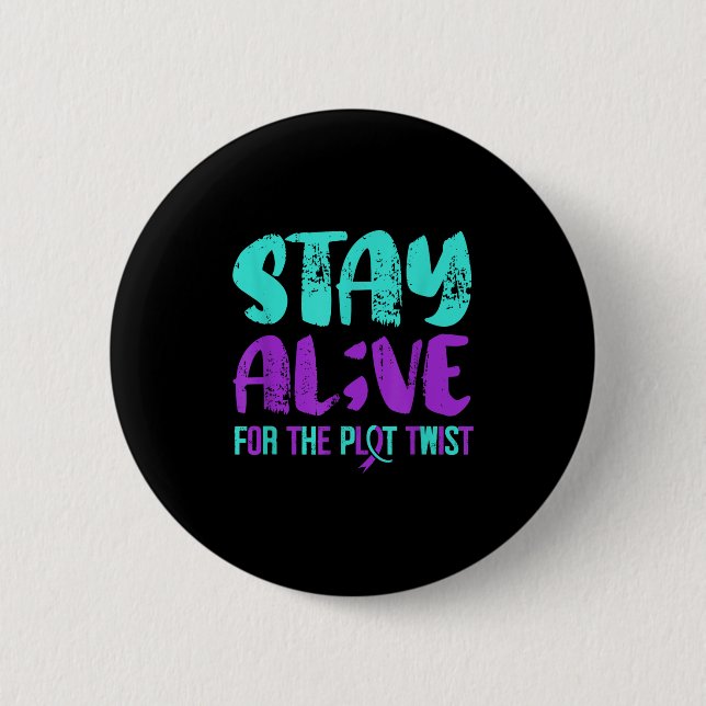 Macaron Rond 5 Cm Suicide Awareness Suicide Prevention Suprt Survivo (Devant)
