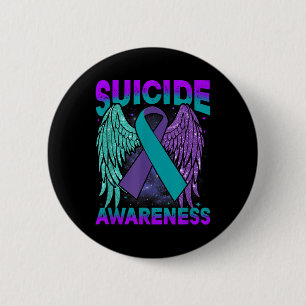 Macaron Rond 5 Cm Suicide Sensibilisation Vêtements Ailes Ribbon Sui
