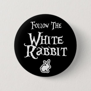 Macaron Rond 5 Cm Suivez le lapin blanc