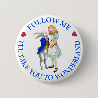 Macaron Rond 5 Cm Suivez-moi - Je vous emmènerai au pays des merveil