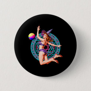 Macaron Rond 5 Cm Summerween Beach Ll Pin-up Y Witch Halloween Magic