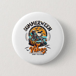 Macaron Rond 5 Cm Summerween Squelette Éffrayante année ronde Hallo 