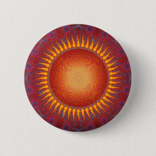 Macaron Rond 5 Cm Sun psychédélique : Conception en spirale de