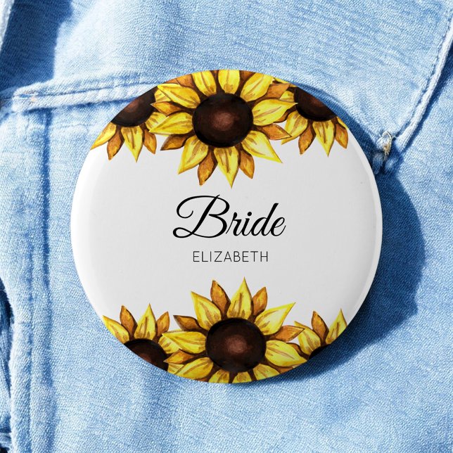 Macaron Rond 5 Cm Sunflower Bride jaune blanc Mariage (Créateur téléchargé)