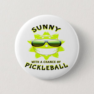 Macaron Rond 5 Cm Sunny avec une chance de PickleBall