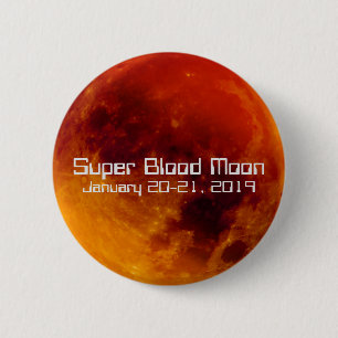 Macaron Rond 5 Cm Super Blood Moon Eclipse 2019