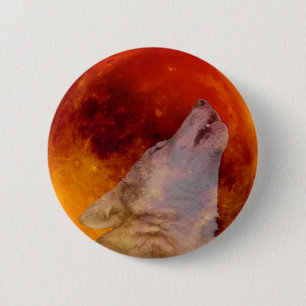 Macaron Rond 5 Cm Super Blood Wolf Moon 2019