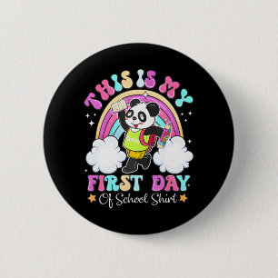 Macaron Rond 5 Cm Super C'Est Mon Premier Jour D'École Drôle Panda