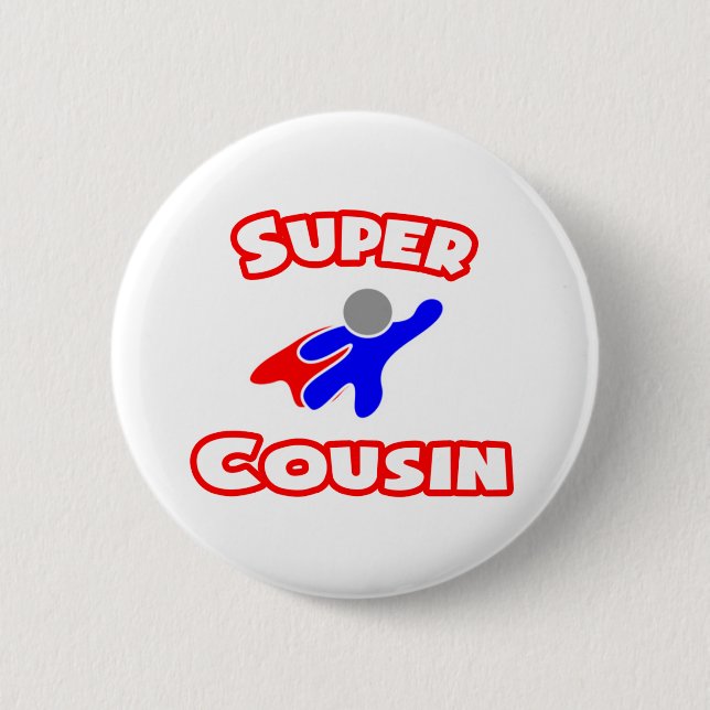 Macaron Rond 5 Cm Super Cousin (Devant)