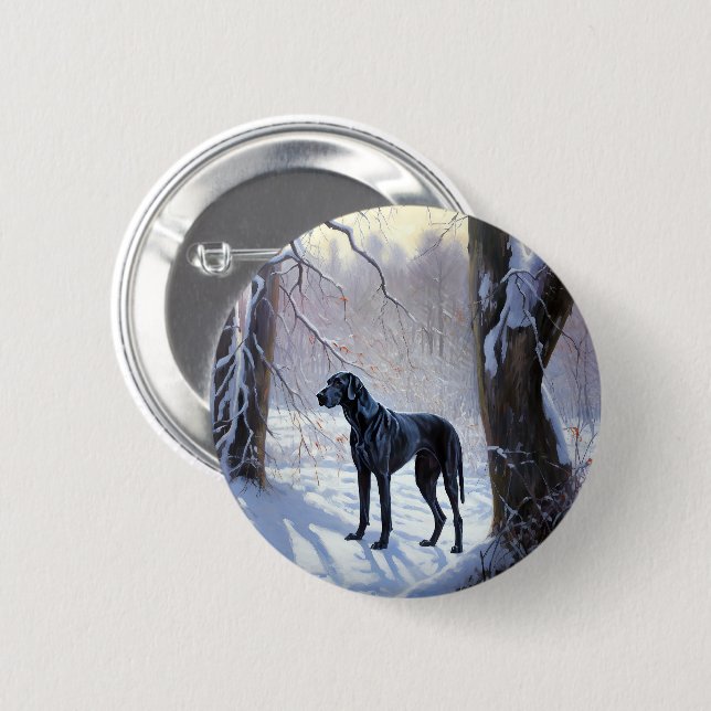 Macaron Rond 5 Cm Super Danse Laisser Neige Noël (Devant & derrière)