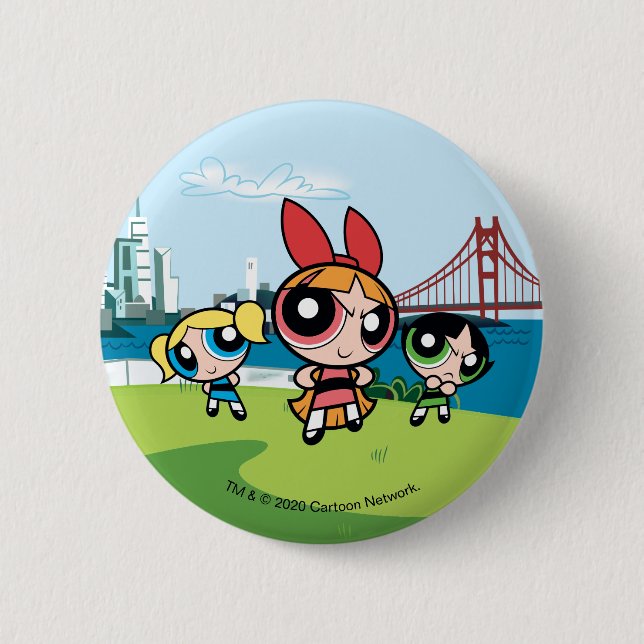 Macaron Rond 5 Cm Super Fierce Powerpuff Girls (Devant)