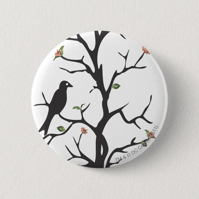 Macaron Rond 5 Cm Super girl Birds in the Tree (Devant)