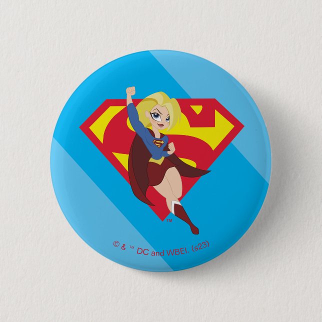 Macaron Rond 5 Cm Super Hero filles Supergirl DC (Devant)