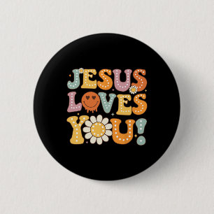 Macaron Rond 5 Cm Super Jésus vous aime Enfants Femmes Foi religieus