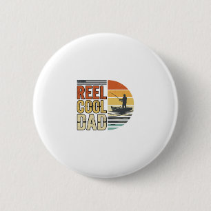 Macaron Rond 5 Cm Super Papa T-Shirt Vintage de pêche Design_1