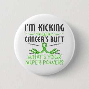 Macaron Rond 5 Cm Super pouvoir de coup de pied de bout de Cancer de