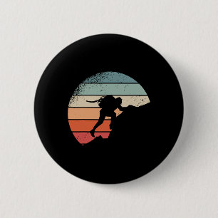 Macaron Rond 5 Cm Superbe grimpeur de rochers rétro montagnard rando