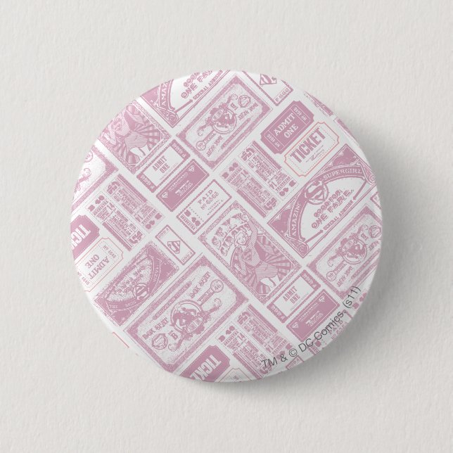 Macaron Rond 5 Cm Supergirl Admettre Un Motif Rose (Devant)