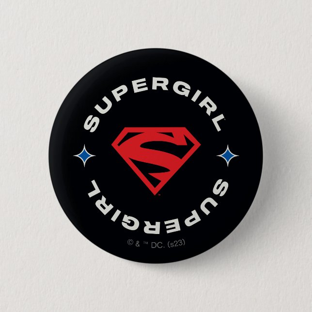 Macaron Rond 5 Cm Supergirl Age of Heroes Circle S-Shield (Devant)