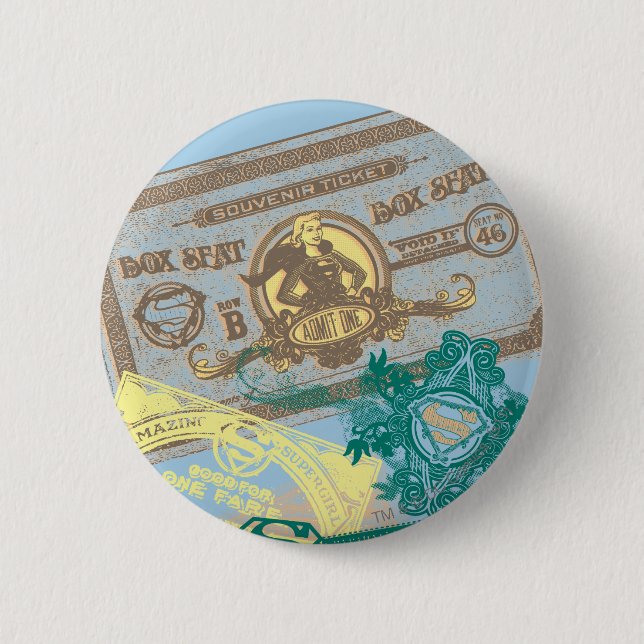 Macaron Rond 5 Cm Supergirl Box Siège Bleu (Devant)