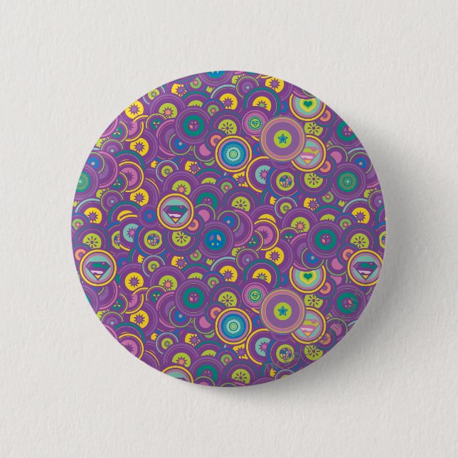 Macaron Rond 5 Cm Supergirl Circle Purple Pattern (Devant)
