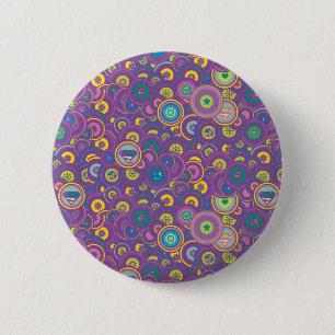 Macaron Rond 5 Cm Supergirl Circle Purple Pattern