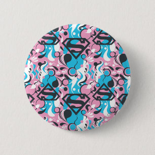 Macaron Rond 5 Cm Supergirl Color Splash Swirls Pattern 7